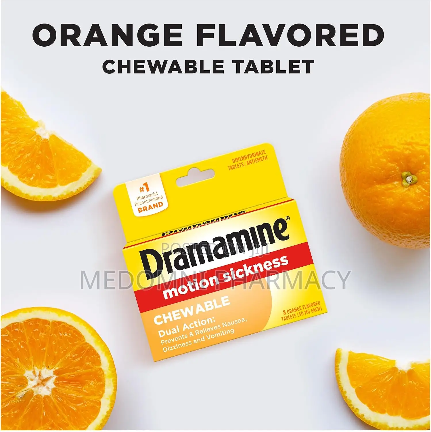 Dramamine Motion Sickness Relief Chewable Tablets - 8 Count