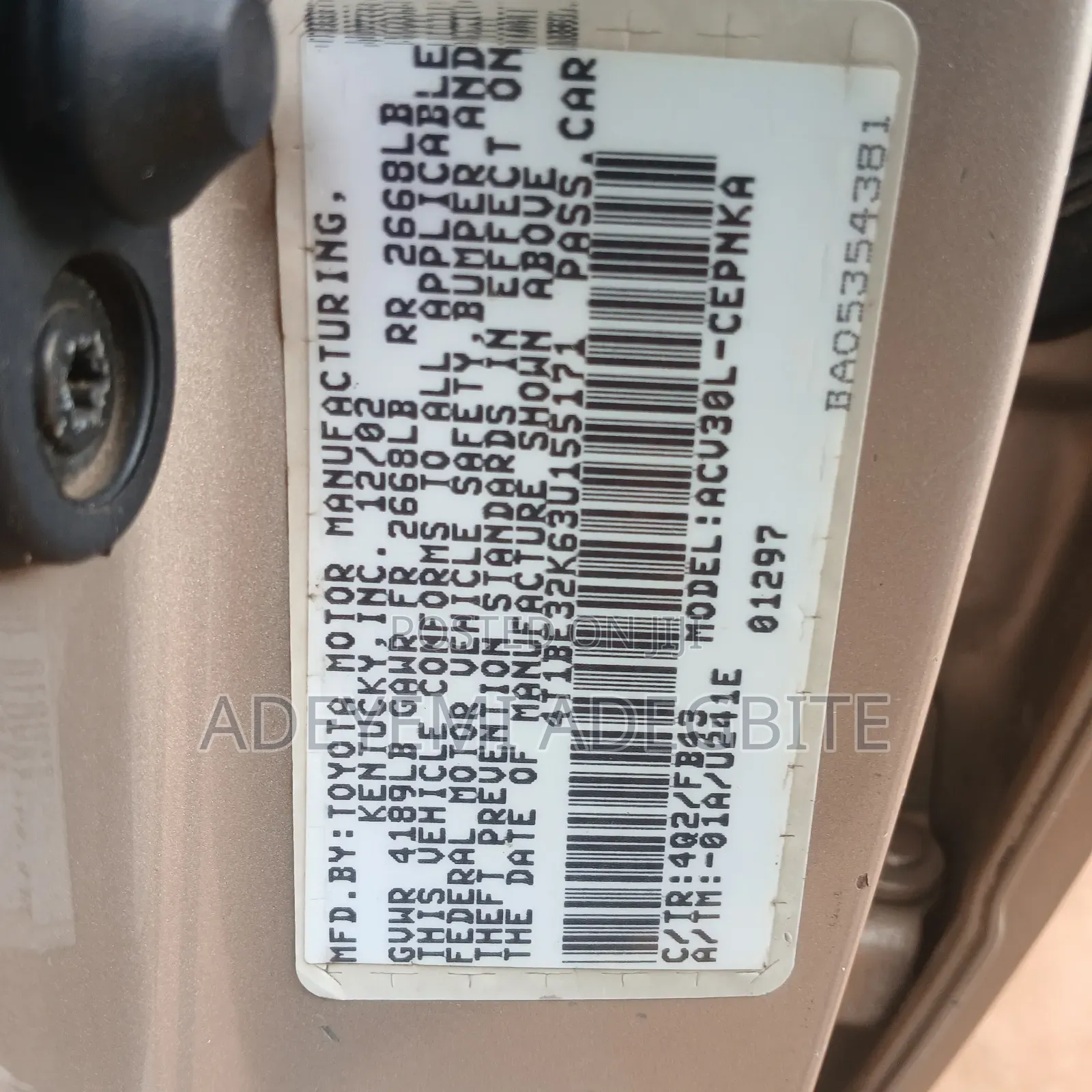 Toyota Camry 2004 Gold