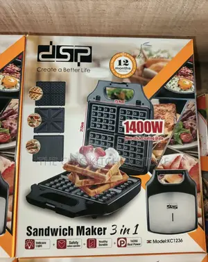 DSP 3in1 Sandwich Maker— Grill, Waffle & Toast. 1400watts