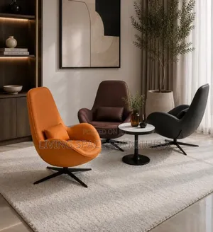 Accent Leather Chair With Pillow