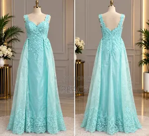 Elegant Sky Blue Dinner Gown