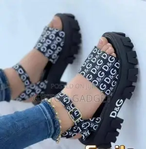 Dolce & Gabbana D&G Monogram Chunky Platform Ankle-Strap Sandals –