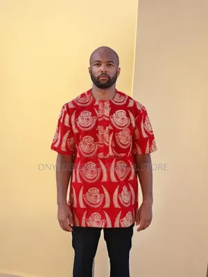 Igbo Isiagu Shirt Lion Head Outfit for Men Wedding and Cultural Attire