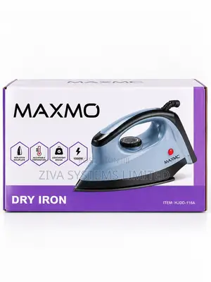 MAXMO 1000W Electric Dry Iron – Non-Stick Soleplate & Adjustable Heat
