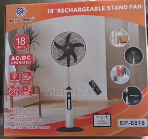 Easy Power 18-Inch Rechargeable Fan AC/DC With Remote & LED Light