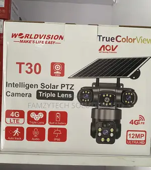 Triple Lens 4g Solar PTZ Camera V380