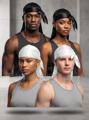 Men's Satin Durag Combo - Black and White
