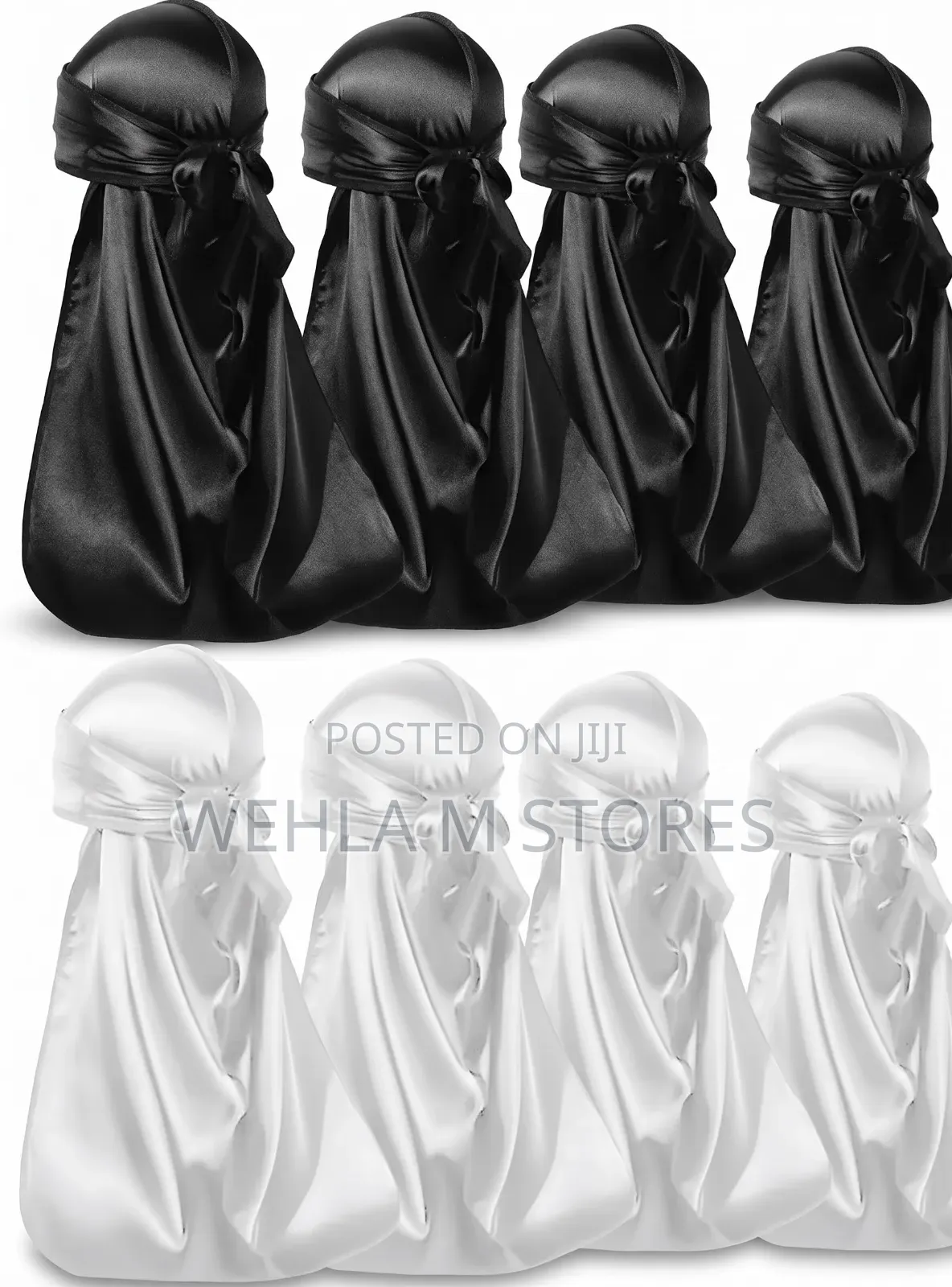 Men's Satin Durag Combo - Black and White