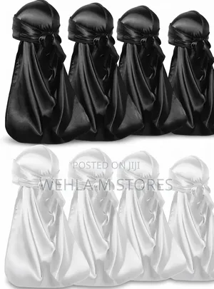 Men's Satin Durag Combo - Black and White