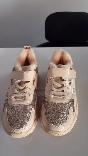 Girls Pink Glitter Sneakers