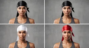 Men's Satin Durag Gift Pack - (2 Black, 1 White, 1 Burgundy)