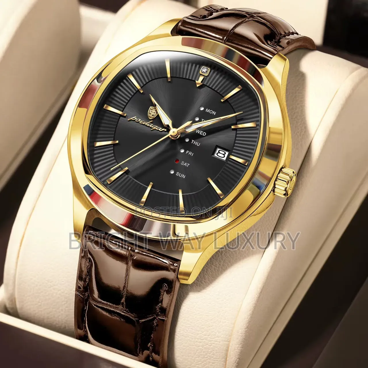 Luxury Poedegar Leather
Strong Luminous 
Sapphire Glass 
Waterproof