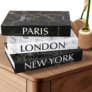 3 PCS Marble Look Foldable Faux Books