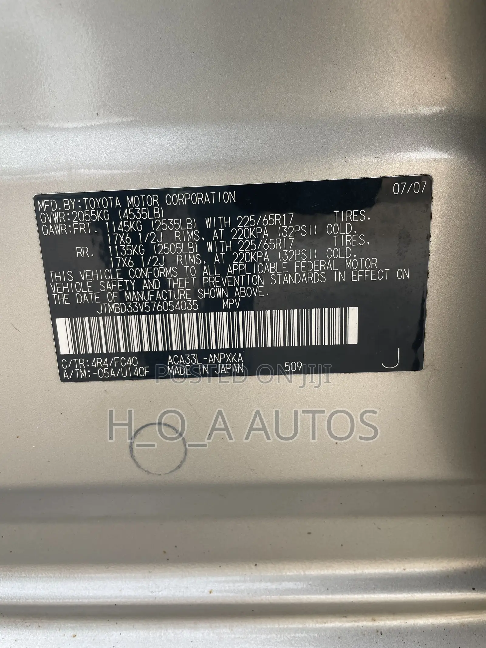 Toyota RAV4 2.4 2008 Gold