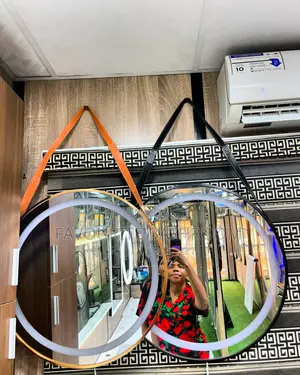 Black and Gold Rope Mirror With Light