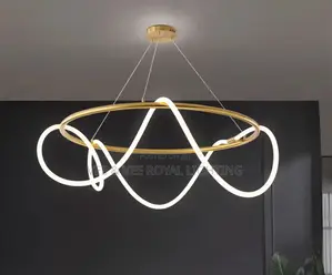 Modern Gold Twist Infinity Chandelier -for Living Room, Master Bedroom