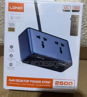 Ldnio Gan Desktop Power Strip (2500w) Universal Outlets