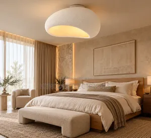 Modern White Oval Flush Mount Ceiling Light