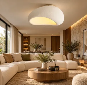 Modern White Oval Flush Mount Ceiling Light