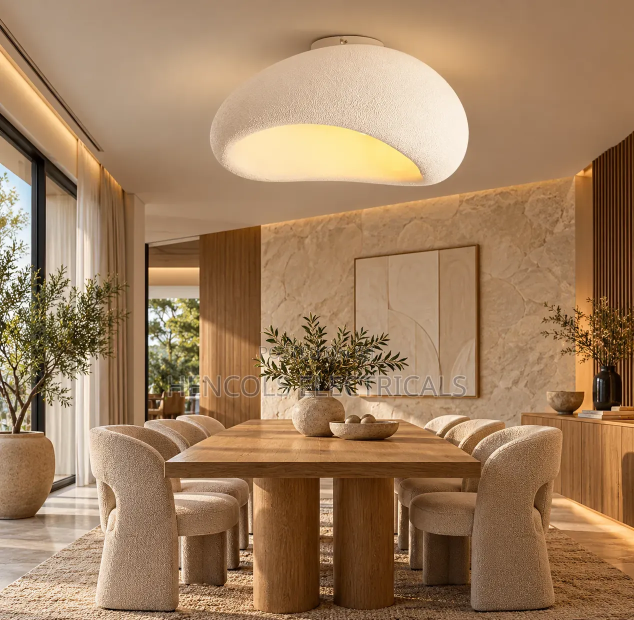 Modern White Oval Flush Mount Ceiling Light