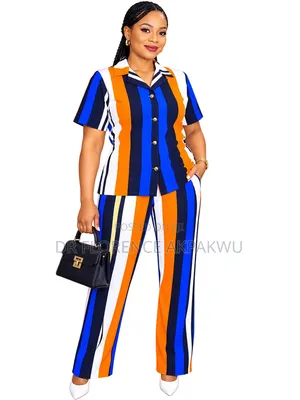 Short Sleeve Strip Two Pieces
