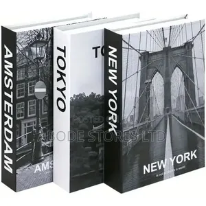 3 PCS Cities Foldable Decorative Faux Books