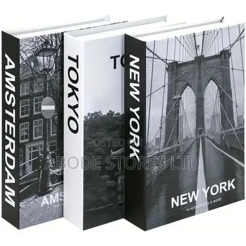 3 PCS Cities Foldable Decorative Faux Books