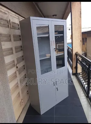 Metal Half Glass Bookshelf