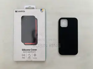 CHAMPION iPhone 12 Black Silicone Case Cover With Microfibre Lining