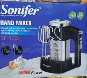 Sf-7023 500w Pure Copper Motor Electric Hand Mixer With Storage Base