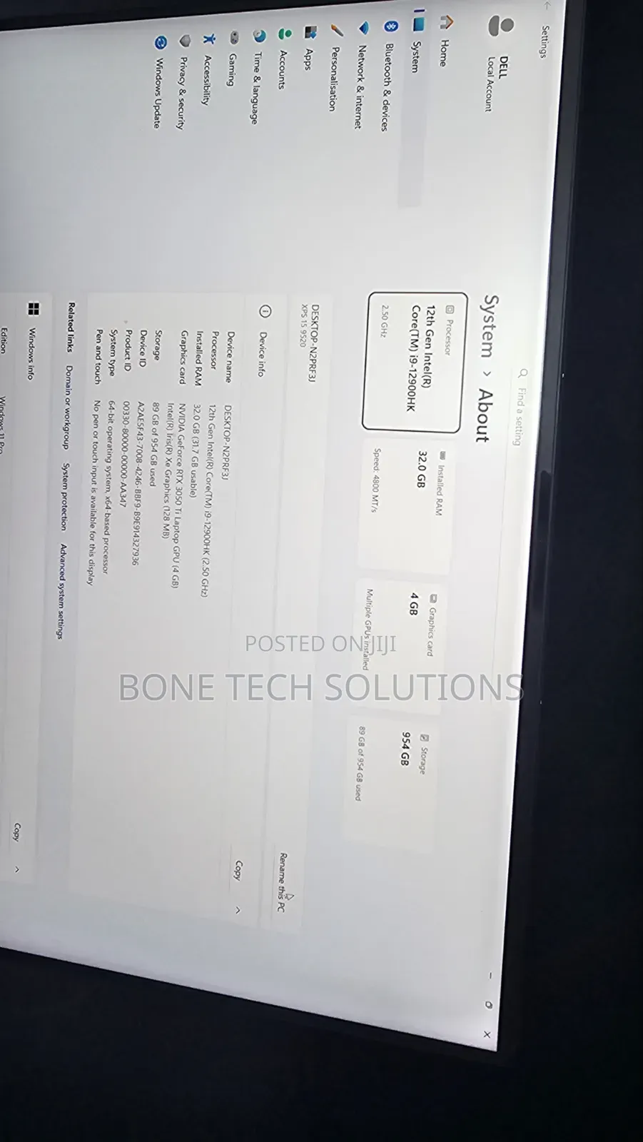 Laptop Dell XPS 15 9520 4GB Intel Core i9 SSD 1T