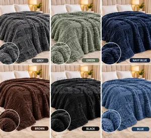 Luxury Plush Embossed Fluffy Blanket Super Soft 200x230cm