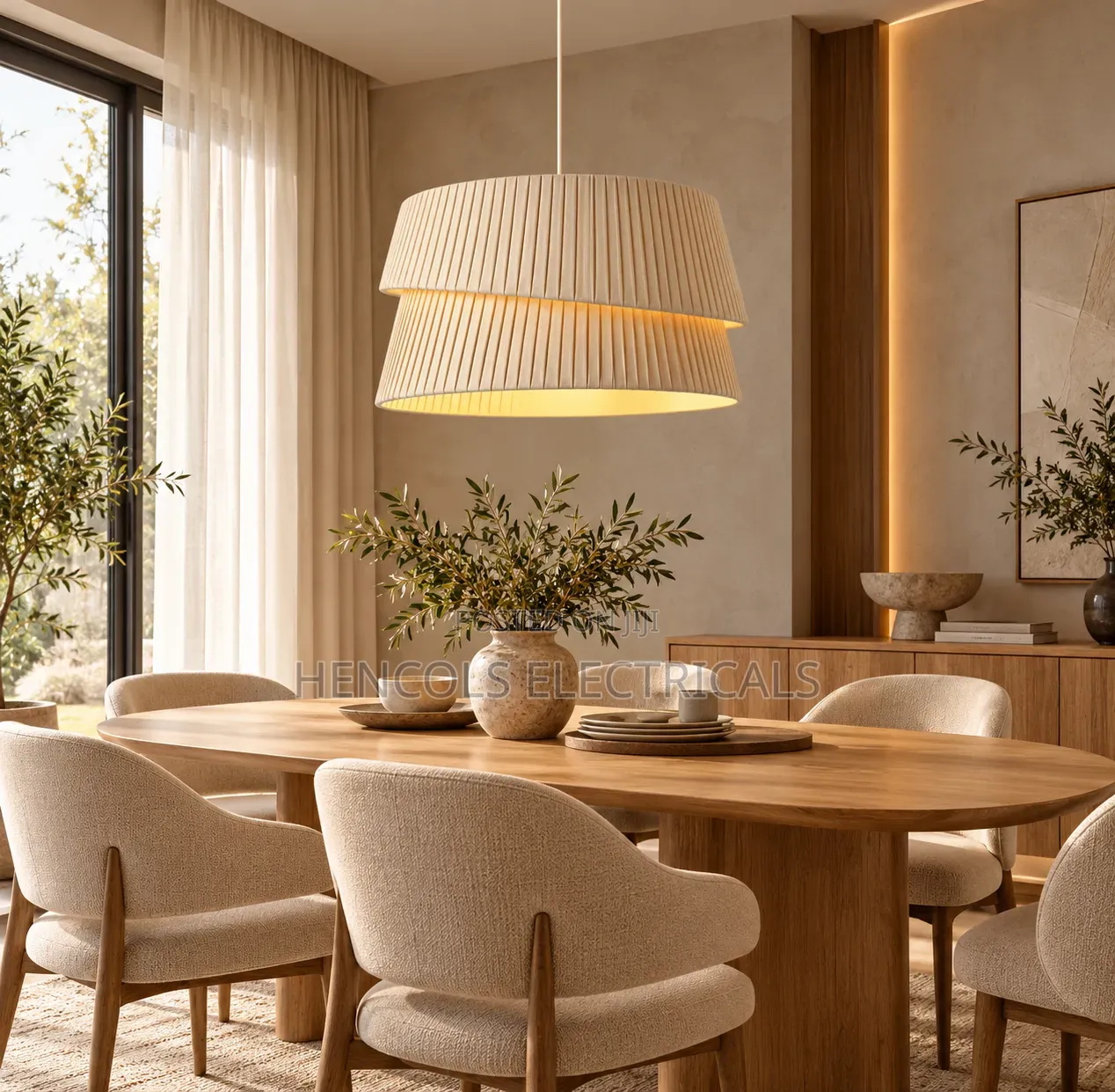 Modern Beige Double-Layer Pendant Ceiling Light
