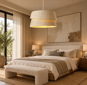Modern Beige Double-Layer Pendant Ceiling Light