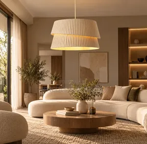 Modern Beige Double-Layer Pendant Ceiling Light