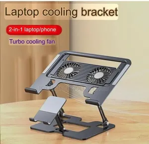 Fordable Laptop Stand With Dual Cooling Fan and a Phone Stand