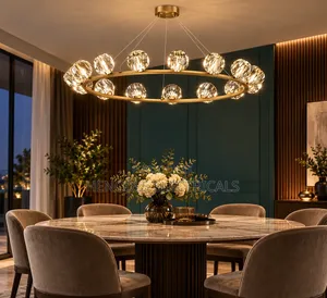 Luxury Gold Crystal Ring Pendant Chandelier