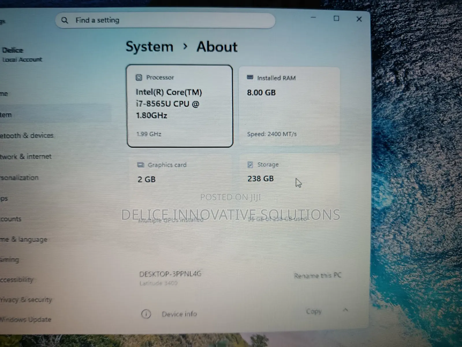 Laptop Dell Latitude 3400 8GB Intel Core i7 SSD 256GB