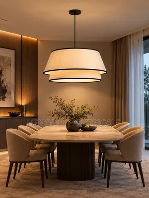 Modern Double-Layer Fabric Pendant Ceiling Light