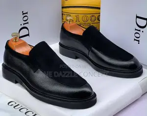 Dior Men Leather and Suede Fixed Loafers