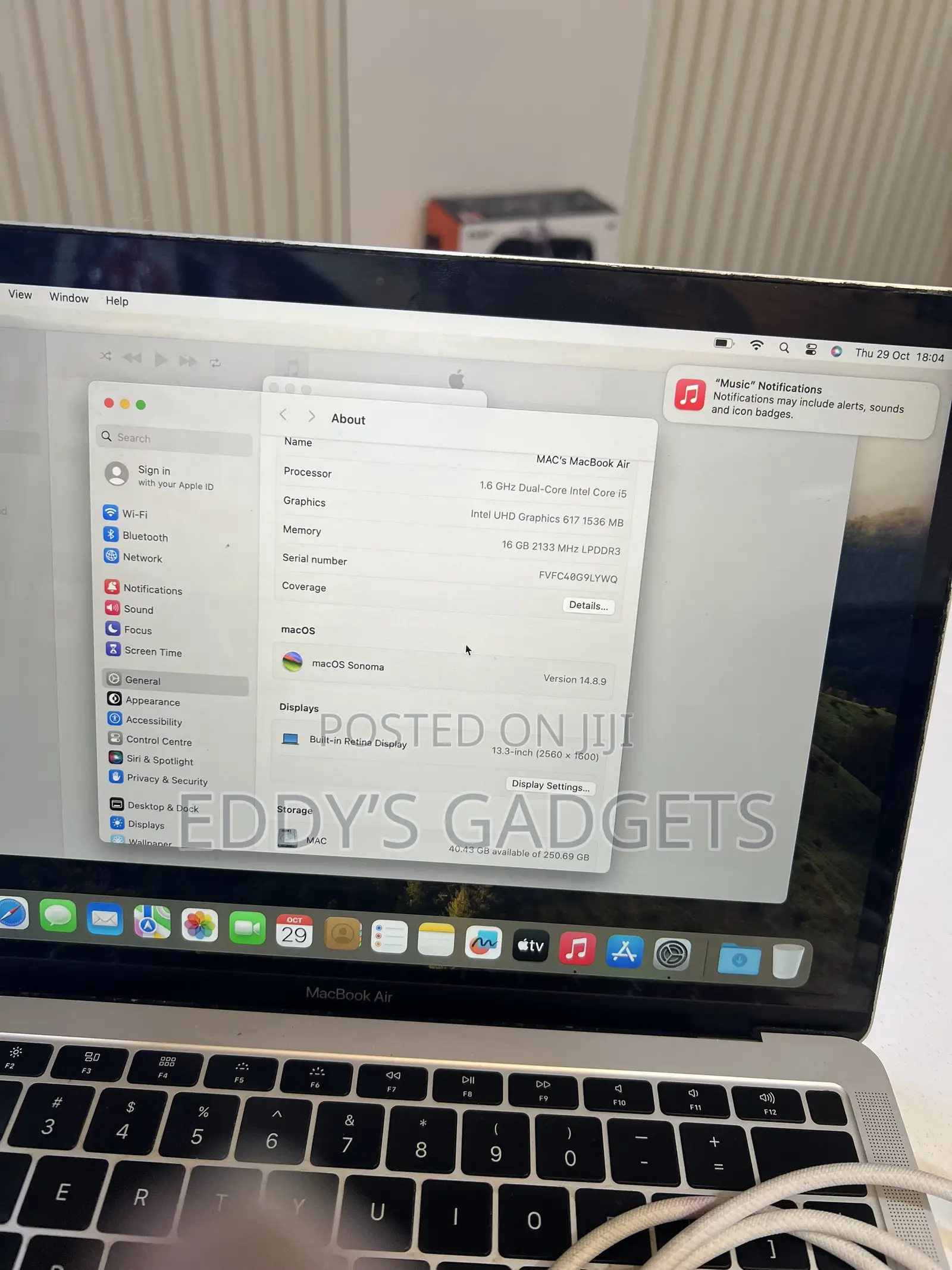Laptop Apple MacBook Air 2019 16GB Intel Core i5 SSD 256GB