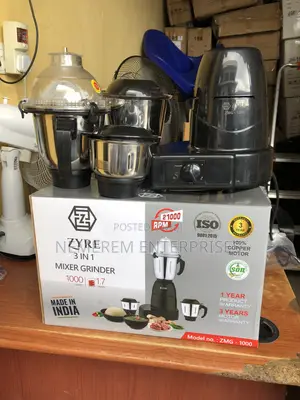 ZYRE 1000W 3-in-1 Heavy Duty Mixer Grinder Blender
