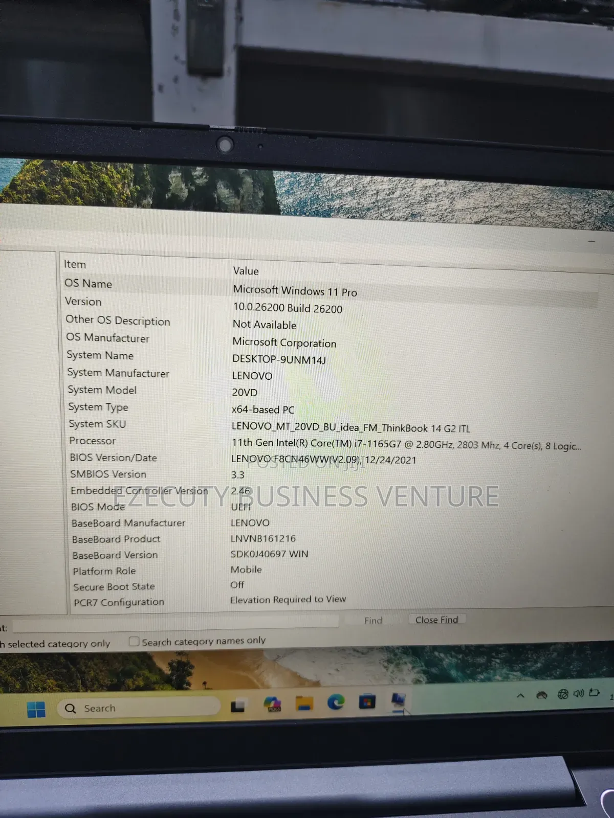Laptop Lenovo Thinkbook 14 16GB Intel Core i7 SSD 256GB