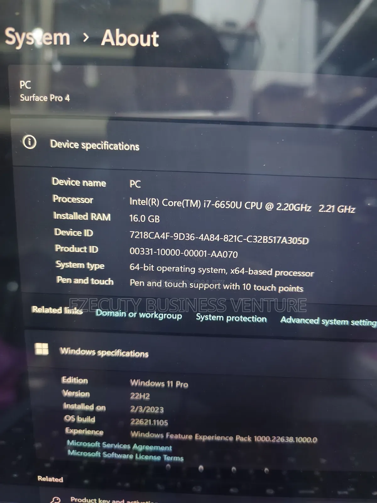 Laptop Microsoft Surface Pro 4 16GB Intel Core i7 SSD 256GB