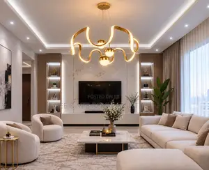 Luxury Gold Ribbon Chandelier – For Sitting Room,Hotels, Bedroom Light