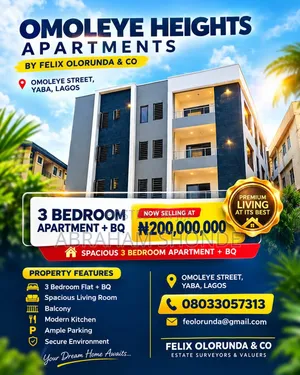 3bdrm Apartment in Omoleye Heights, Alagomeji for sale