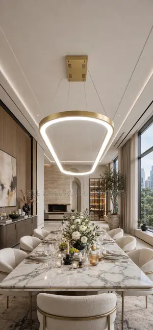 Modern Long Oval Gold Pendant Light -for Kitchen Island, Dining, Hotel
