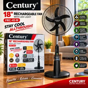 Century Rechargeable Standing Fan 18inches- FR-45-M