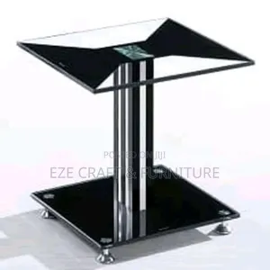 Single Pole Tampered Glass Side Table