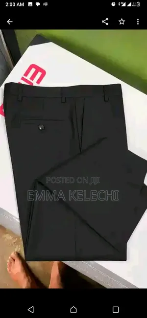 Well Tailored Black Brush Mouth Cotton Trouser for SALE